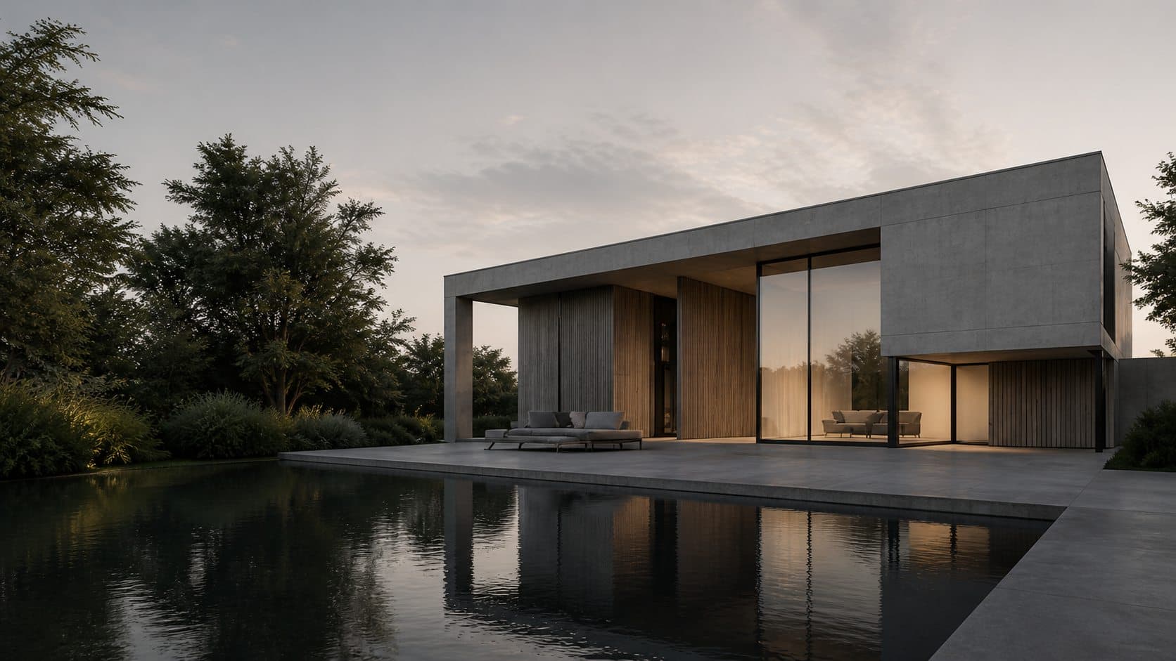 Maison contemporaine utilisée comme référence pour expliquer une direction digitale construite autour du client.